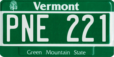 VT license plate PNE221