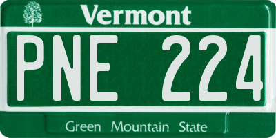 VT license plate PNE224