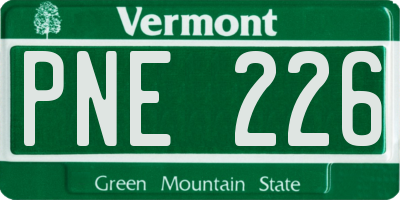 VT license plate PNE226