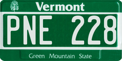 VT license plate PNE228