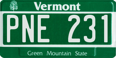 VT license plate PNE231