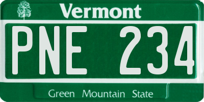 VT license plate PNE234
