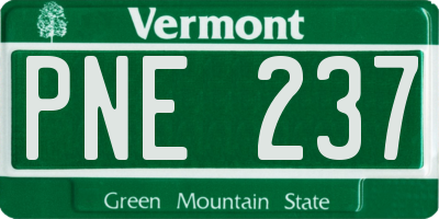 VT license plate PNE237