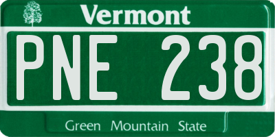 VT license plate PNE238