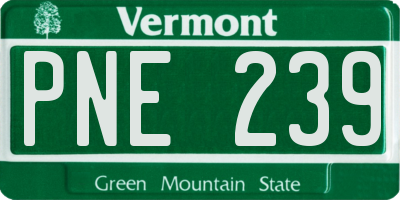 VT license plate PNE239