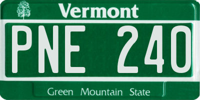VT license plate PNE240