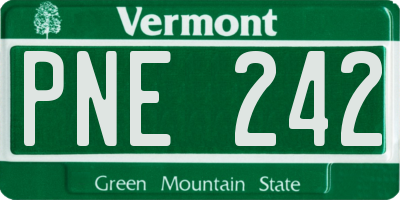 VT license plate PNE242