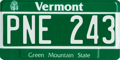 VT license plate PNE243