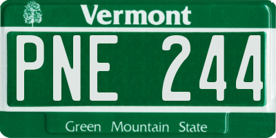 VT license plate PNE244