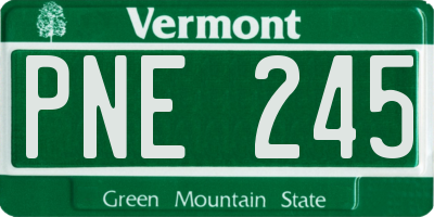 VT license plate PNE245