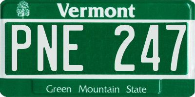 VT license plate PNE247