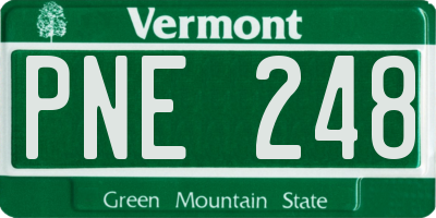 VT license plate PNE248