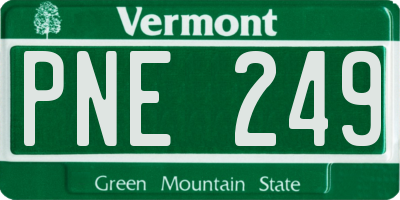 VT license plate PNE249
