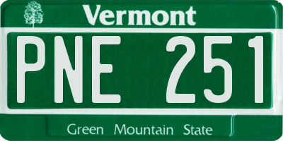 VT license plate PNE251