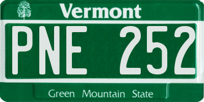 VT license plate PNE252
