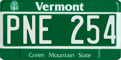 VT license plate PNE254