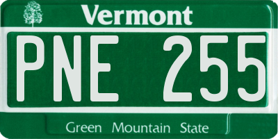 VT license plate PNE255