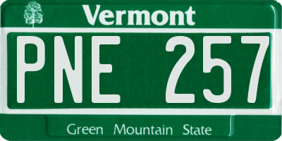VT license plate PNE257