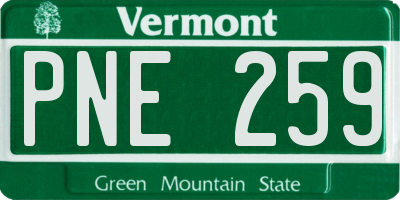 VT license plate PNE259