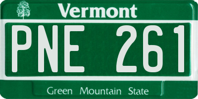VT license plate PNE261
