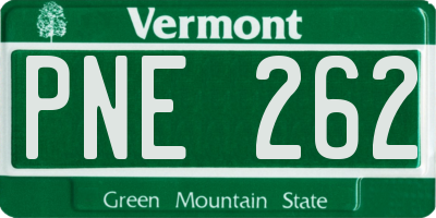 VT license plate PNE262