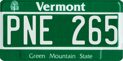 VT license plate PNE265