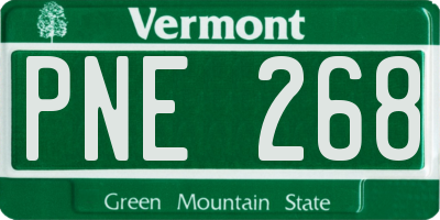 VT license plate PNE268