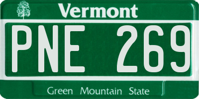 VT license plate PNE269