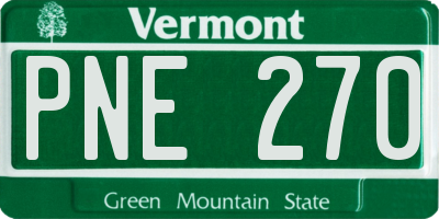 VT license plate PNE270
