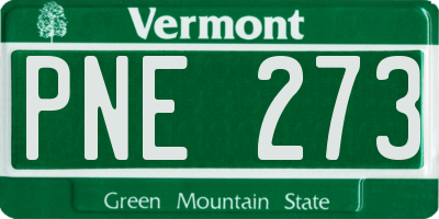VT license plate PNE273