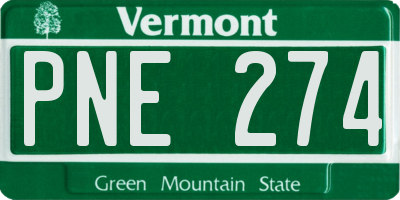 VT license plate PNE274