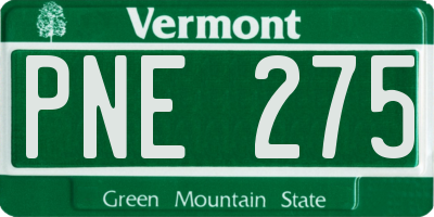 VT license plate PNE275