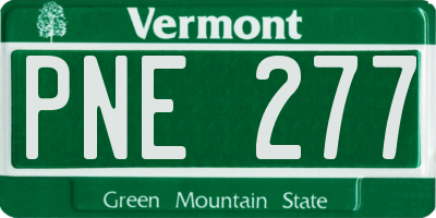 VT license plate PNE277