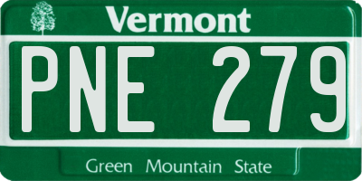VT license plate PNE279