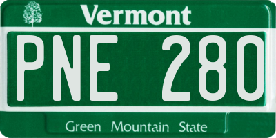 VT license plate PNE280