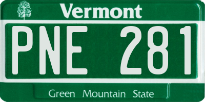 VT license plate PNE281