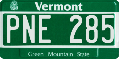 VT license plate PNE285
