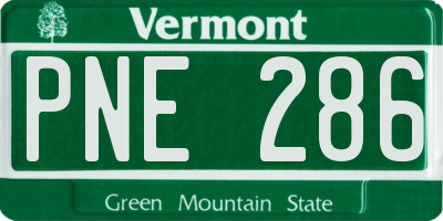 VT license plate PNE286
