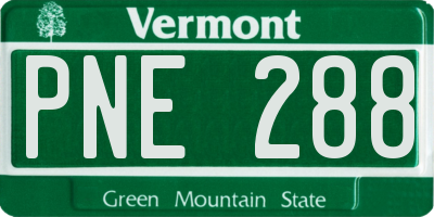 VT license plate PNE288