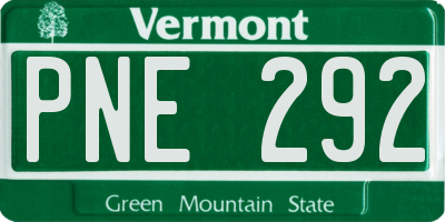 VT license plate PNE292