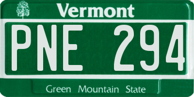 VT license plate PNE294