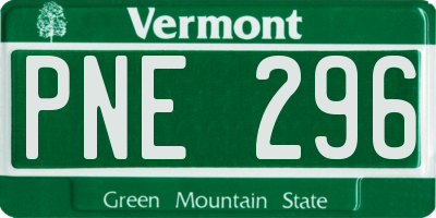 VT license plate PNE296