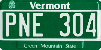 VT license plate PNE304