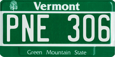 VT license plate PNE306
