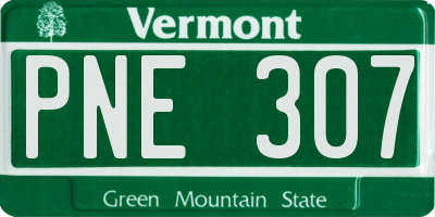 VT license plate PNE307