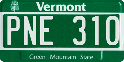 VT license plate PNE310