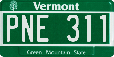 VT license plate PNE311