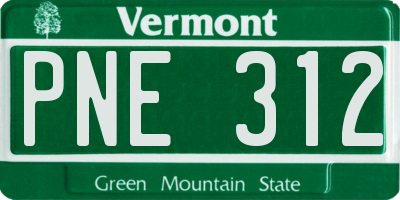 VT license plate PNE312