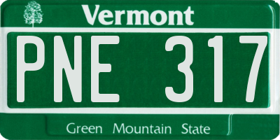 VT license plate PNE317