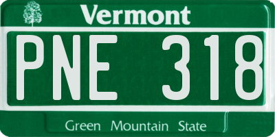 VT license plate PNE318